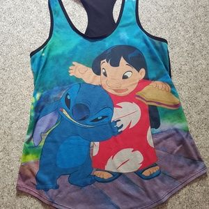 Disney lilo and stitch black tank top